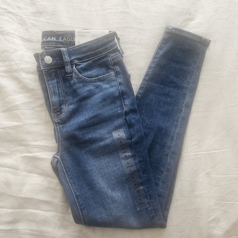 AMERICAN EAGLE Ne(x)t Level Stretch Hi Rise Jegging 0 SHORT NWT AE